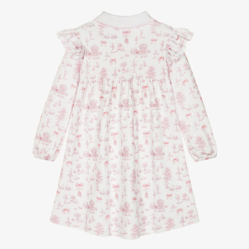 My Little Pie-Girls White & Pink Supima Cotton Swan Lake Nightdress | Childrensalon Outlet