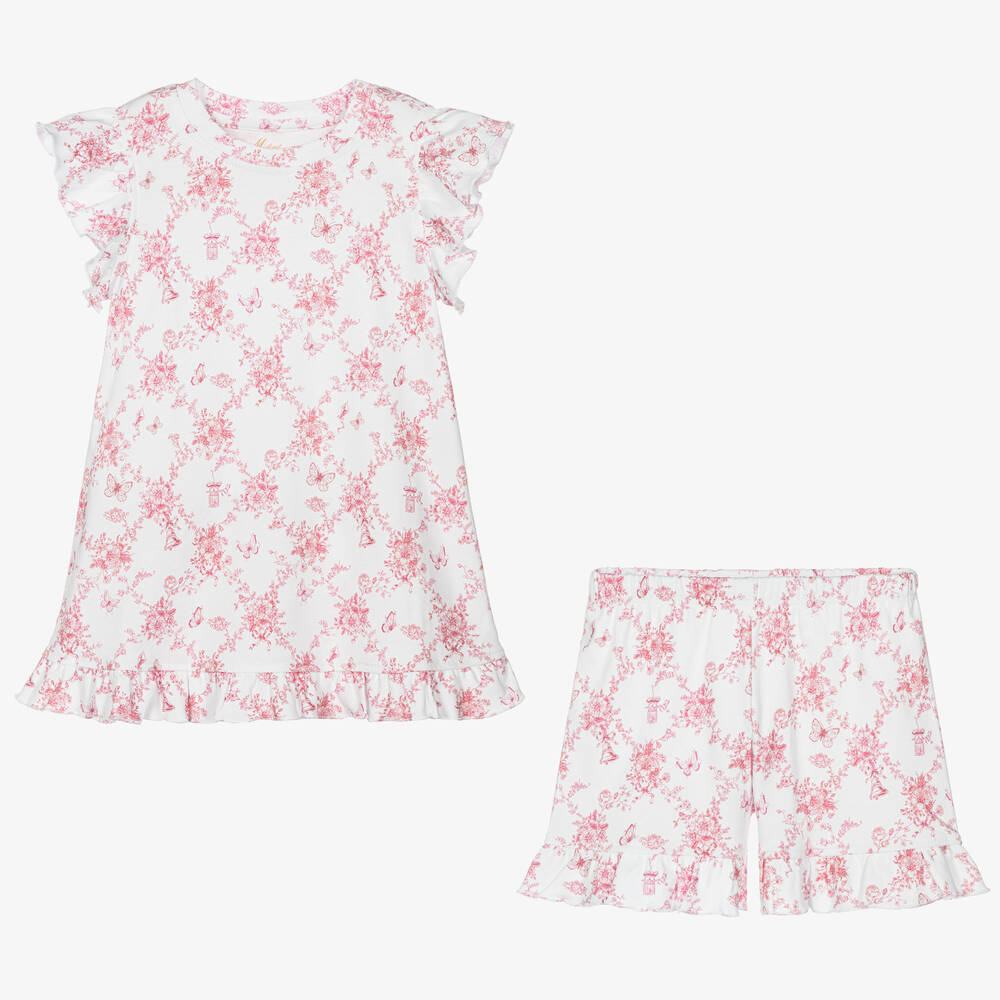 My Little Pie-Girls White & Pink Supima Florence Pyjamas | Childrensalon Outlet