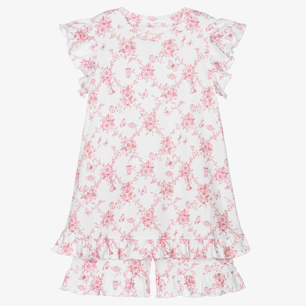 My Little Pie - Pyjama blanc et rose en Supima | Childrensalon