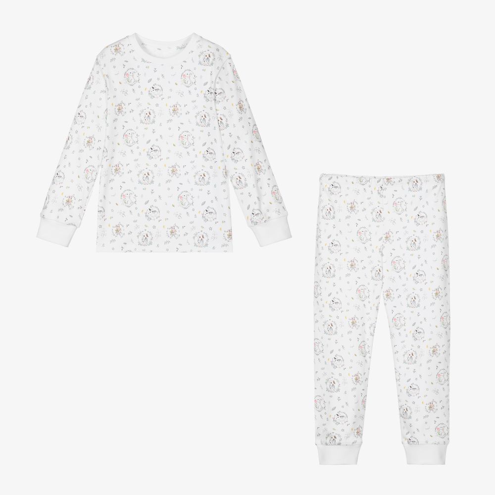 My Little Pie-بيجاما قطن عضوي سوبيما جيرسي لون أبيض للبنات | Childrensalon Outlet