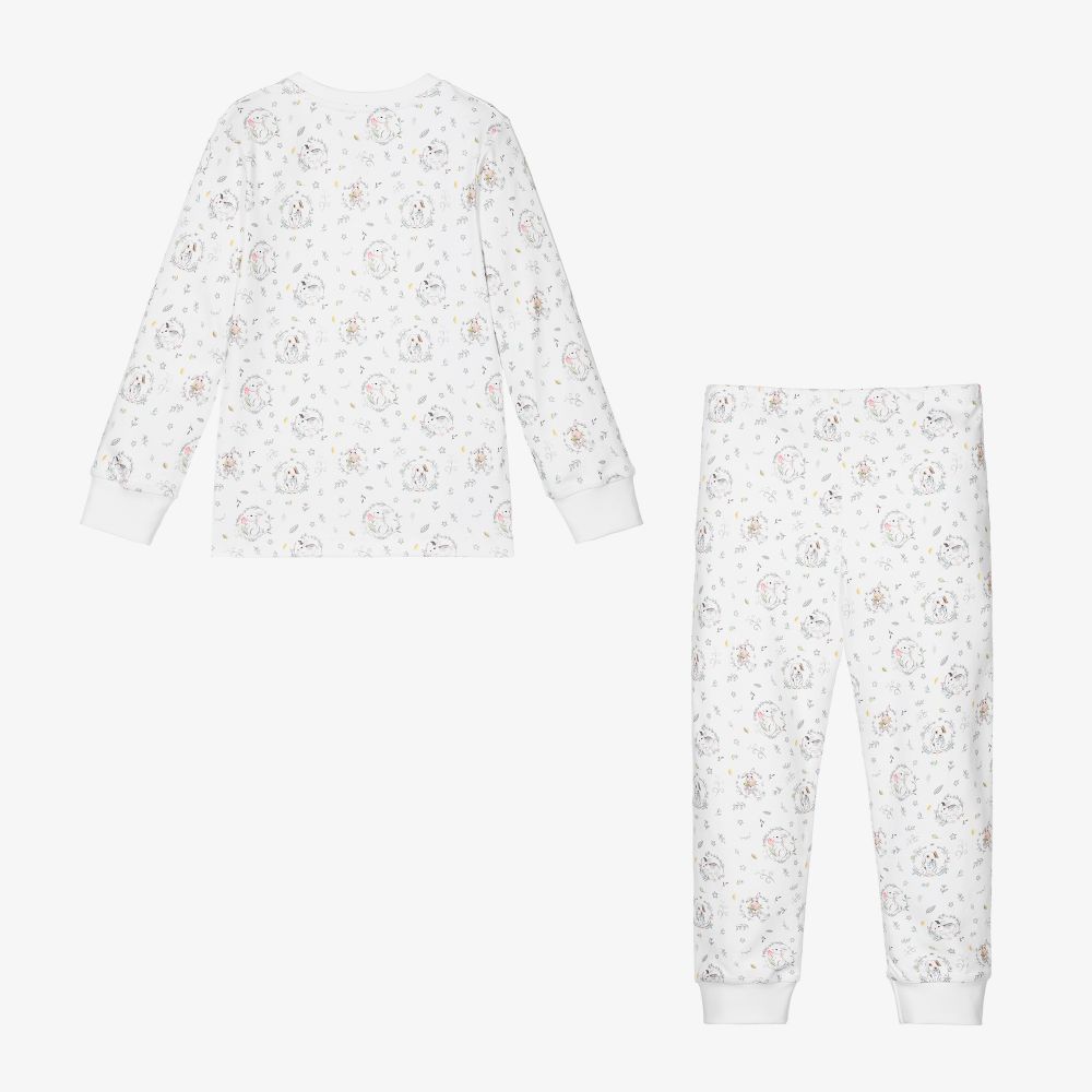 My Little Pie-بيجاما قطن عضوي سوبيما جيرسي لون أبيض للبنات | Childrensalon Outlet