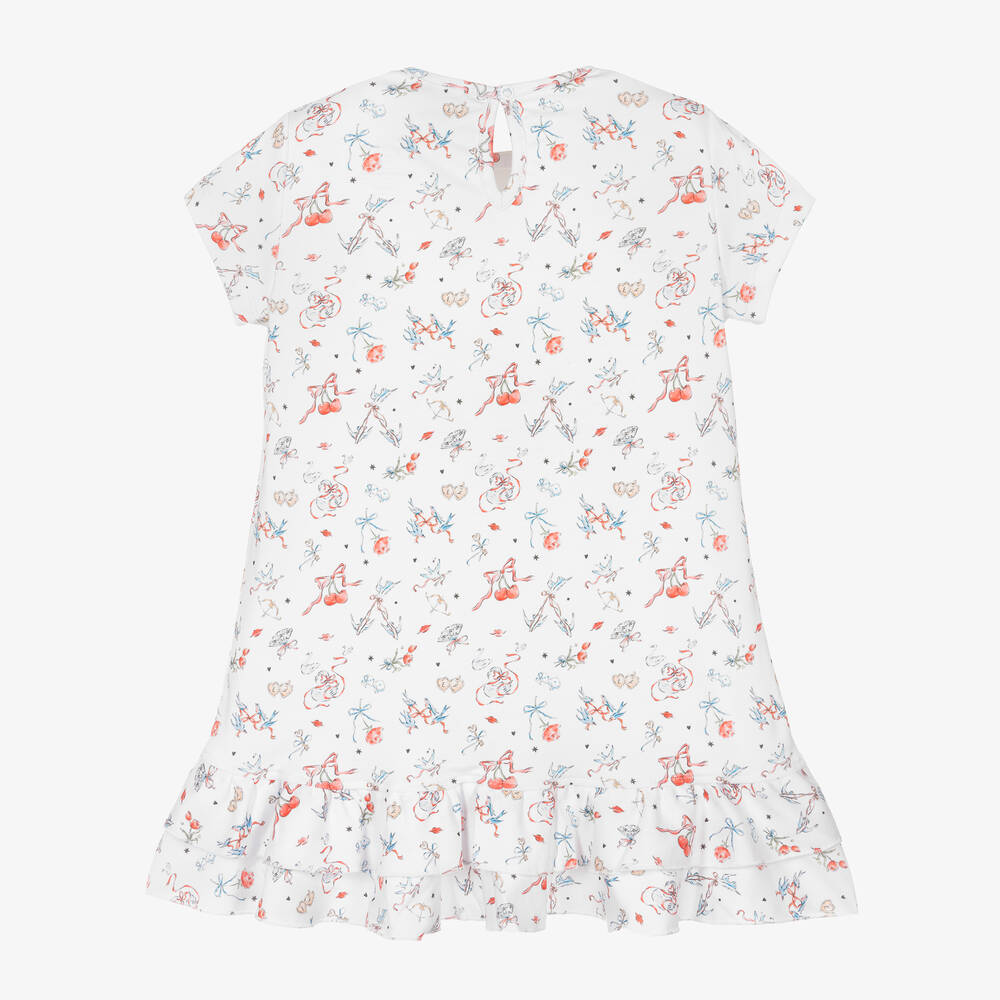 ماي ليتل باي-قميص نوم قطن سوبيما عضوي لون أبيض للبنات | Childrensalon Outlet