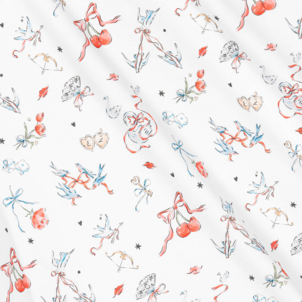 ماي ليتل باي-قميص نوم قطن سوبيما عضوي لون أبيض للبنات | Childrensalon Outlet