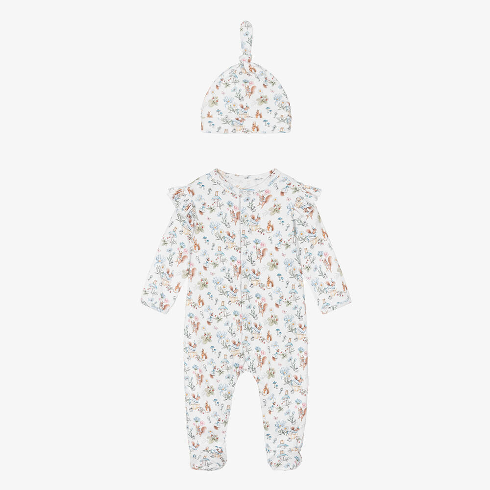 My Little Pie - Girls White Supima Cotton April Babysuit Set  | Childrensalon