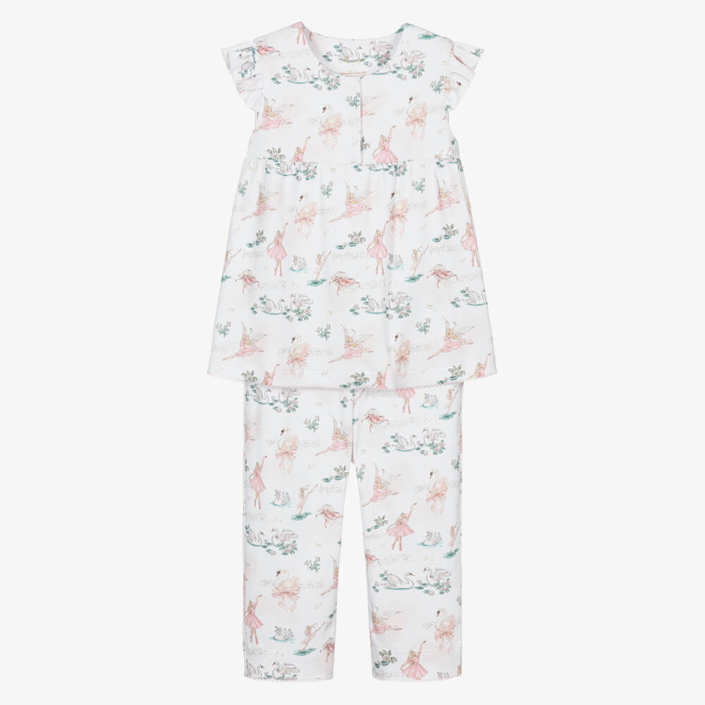 My Little Pie-Girls White Supima Cotton Ballerina Print Pyjamas | Childrensalon Outlet