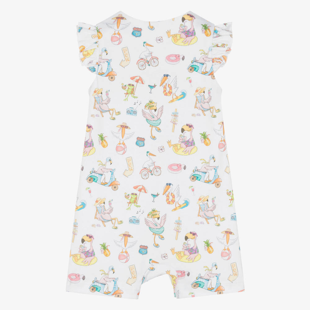 My Little Pie-Girls White Supima Cotton Beach Vacation Shortie | Childrensalon Outlet