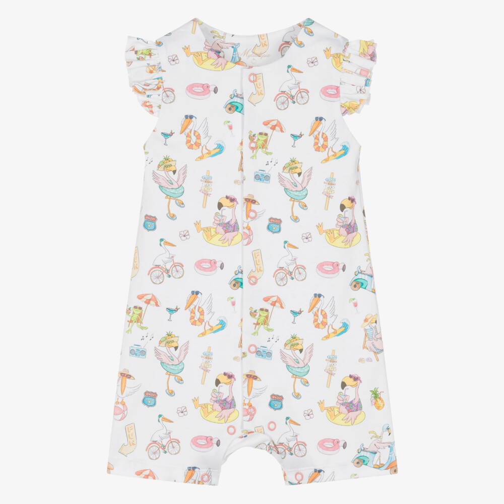 My Little Pie-Girls White Supima Cotton Beach Vacation Shortie | Childrensalon Outlet