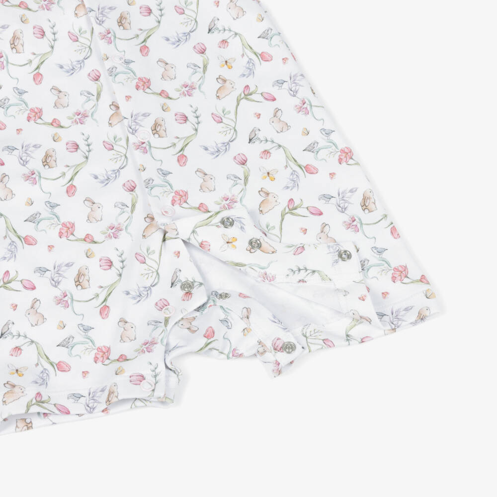 My Little Pie-Girls White Supima Cotton Blossom Pink Shortie | Childrensalon Outlet