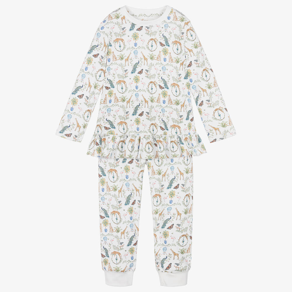 My Little Pie - Girls White Supima Cotton Bohemian Pyjamas | Childrensalon