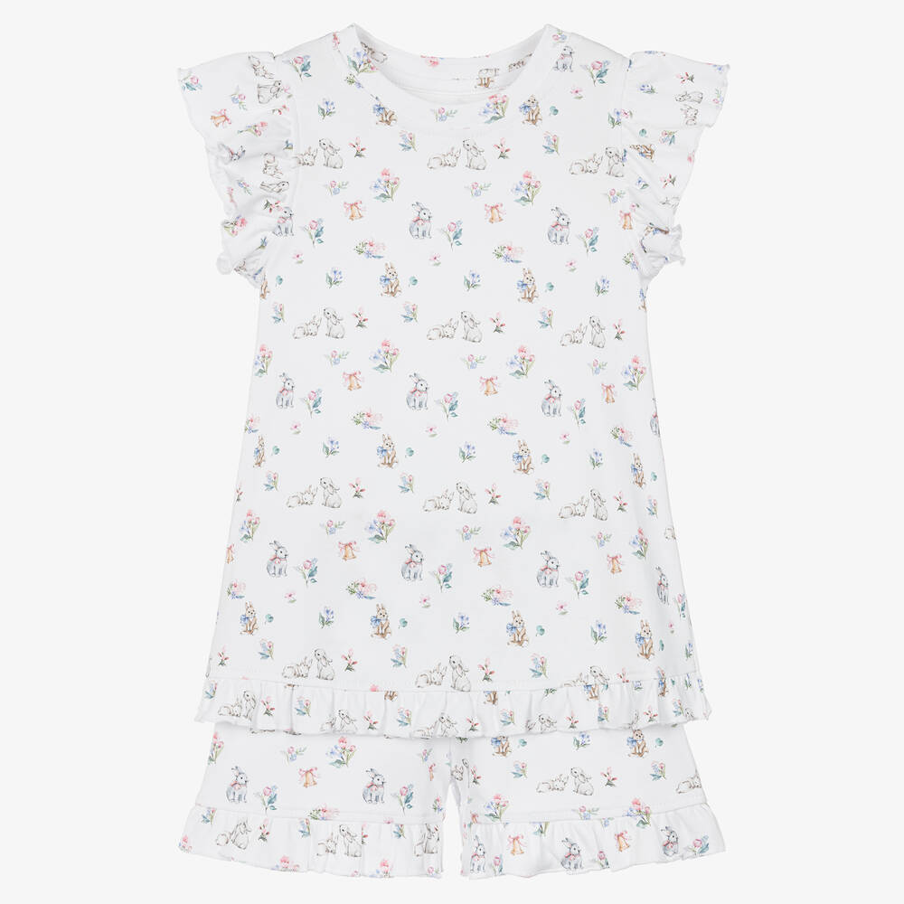 My Little Pie - Pyjama blanc en Supima motif lapins | Childrensalon