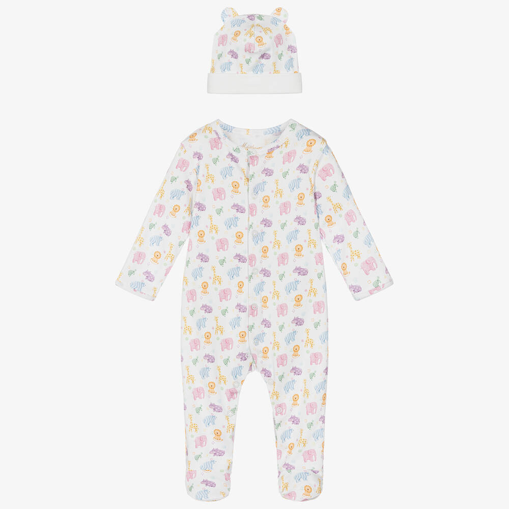 My Little Pie-Girls White Supima Cotton Rainbow Babysuit Set | Childrensalon Outlet