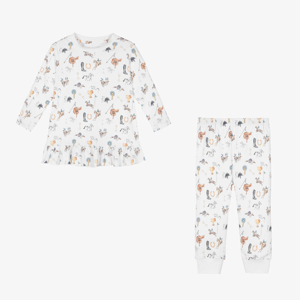 My Little Pie-Girls White Supima Cotton Rider Pyjamas | Childrensalon Outlet