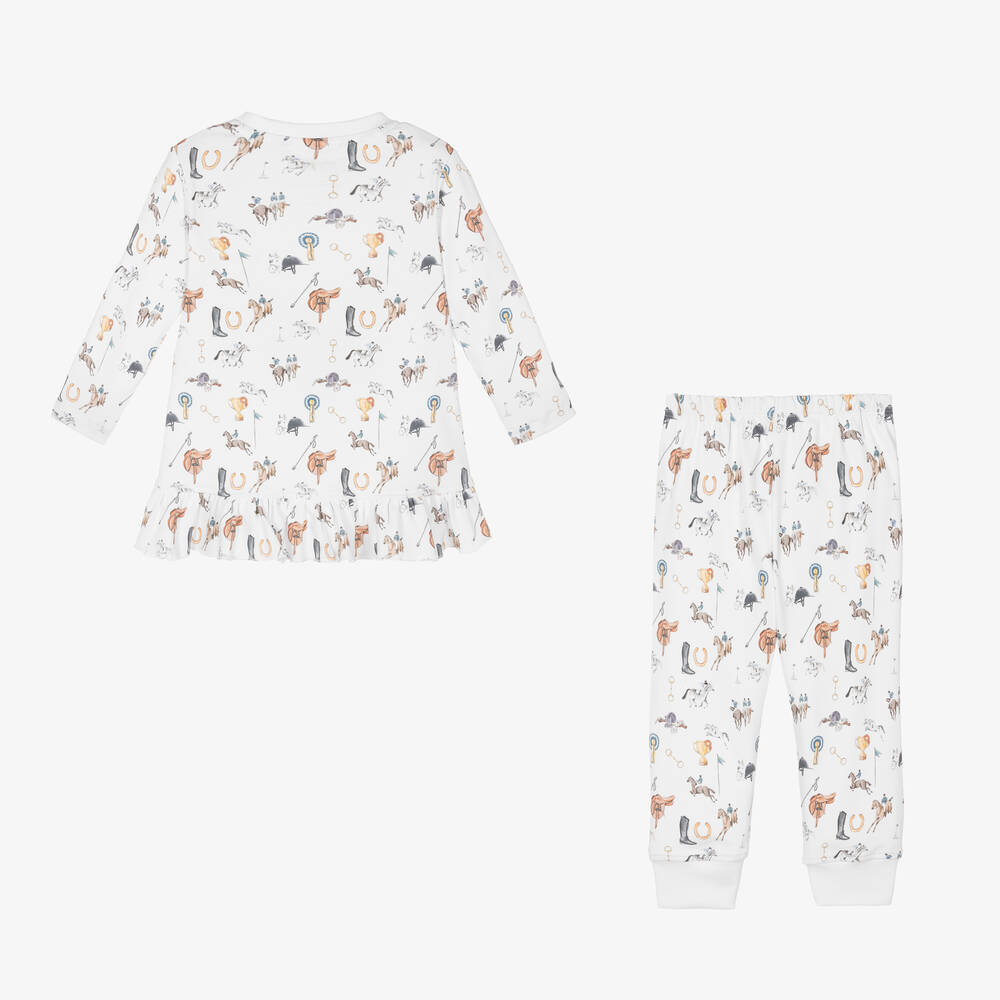 My Little Pie-Girls White Supima Cotton Rider Pyjamas | Childrensalon Outlet