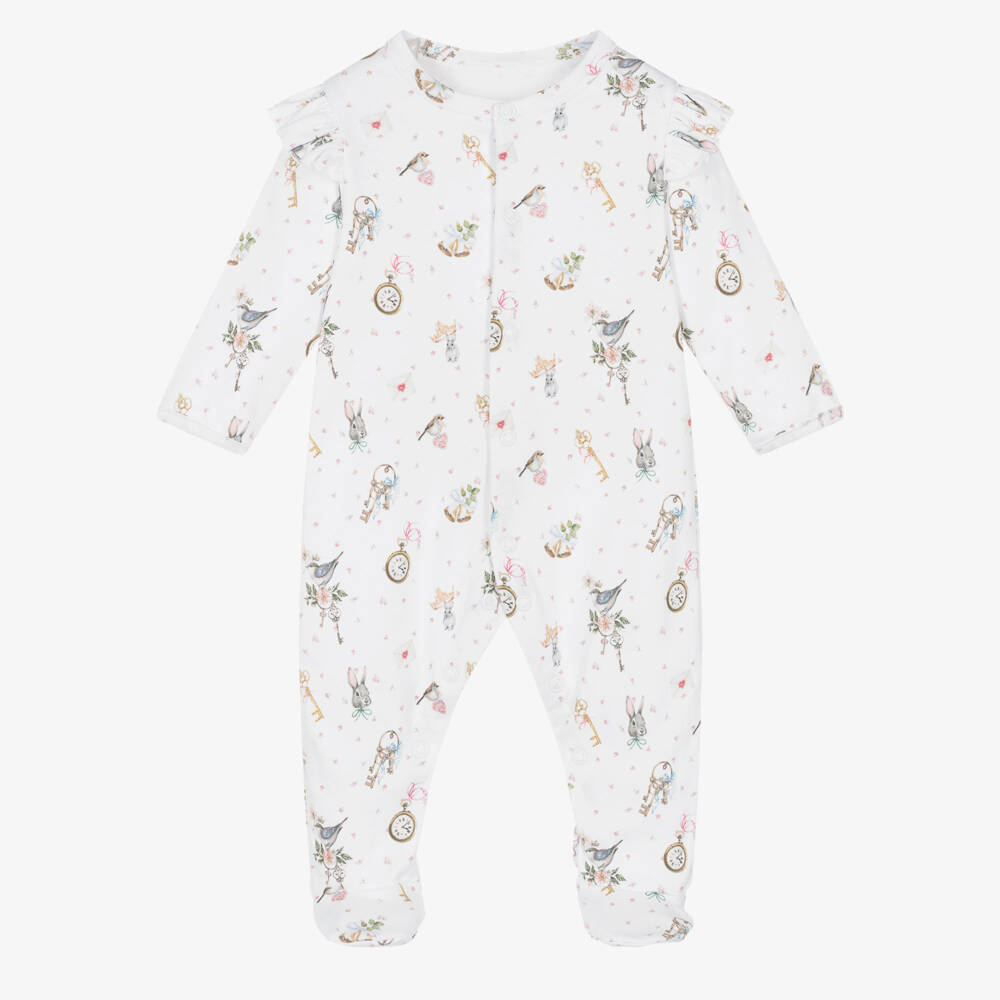 My Little Pie-Girls White Supima Cotton Sofia Babygrow | Childrensalon Outlet