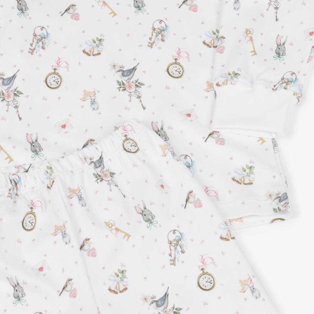 My Little Pie-Girls White Supima Cotton Sofia Pyjamas | Childrensalon Outlet