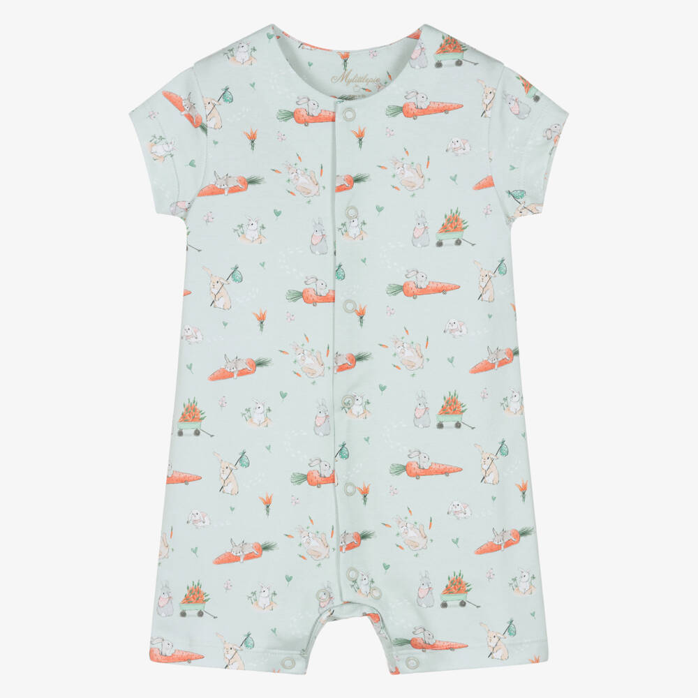My Little Pie-Green Supima Cotton Honey Bunny Shortie | Childrensalon Outlet