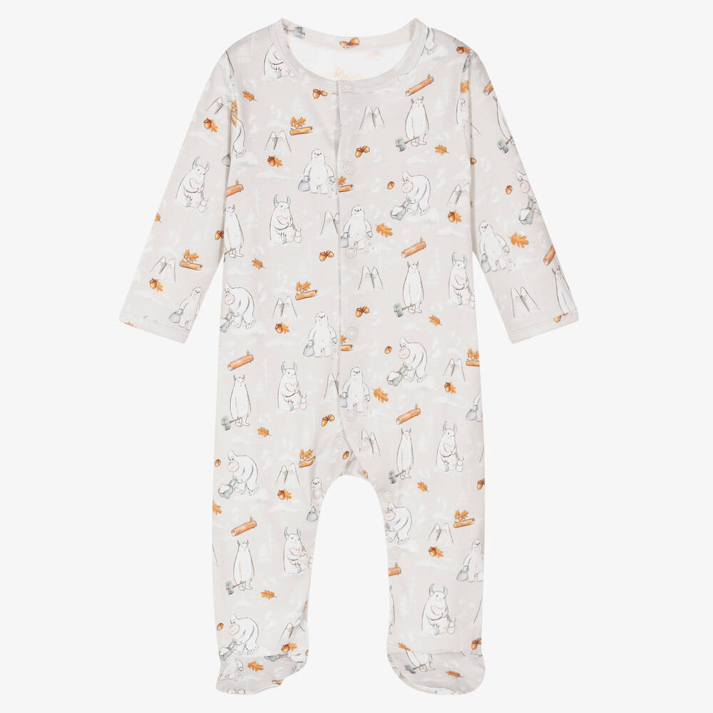 My Little Pie - Grey Cotton Yeti Babygrow | Childrensalon