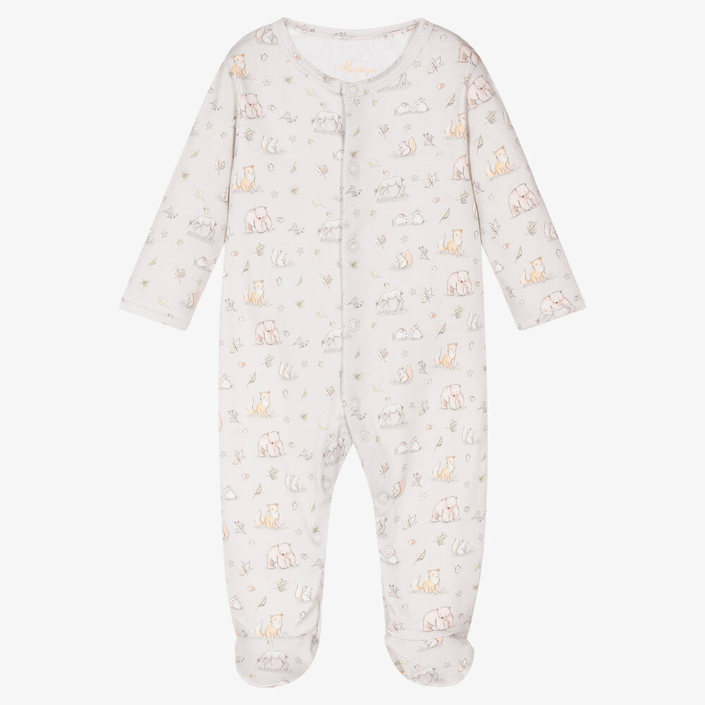 My Little Pie - Grey Winter Garden Babygrow | Childrensalon