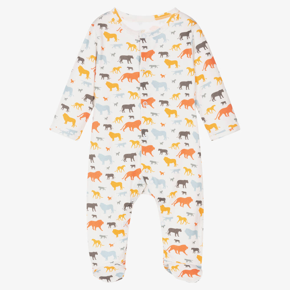 My Little Pie-Ivory Cotton Lions Babygrow | Childrensalon Outlet