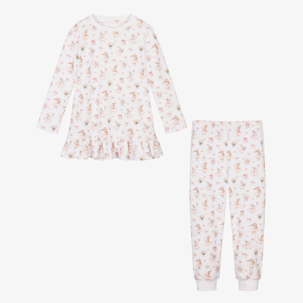 My Little Pie-Pink And White Bunny Print Pyjamas | Childrensalon Outlet