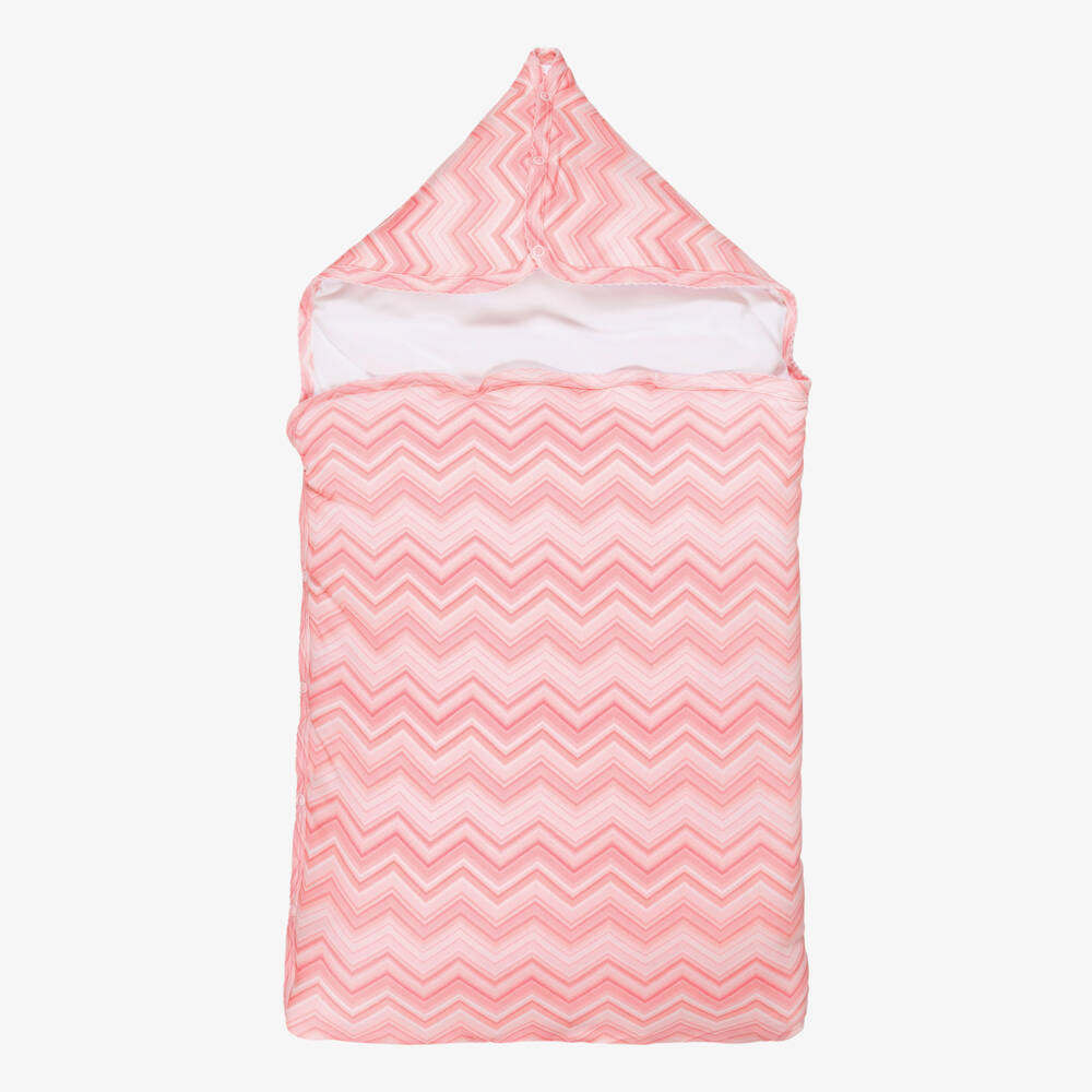 My Little Pie-Pink Zigzag Print Supima Cotton Baby Nest (85cm) | Childrensalon Outlet