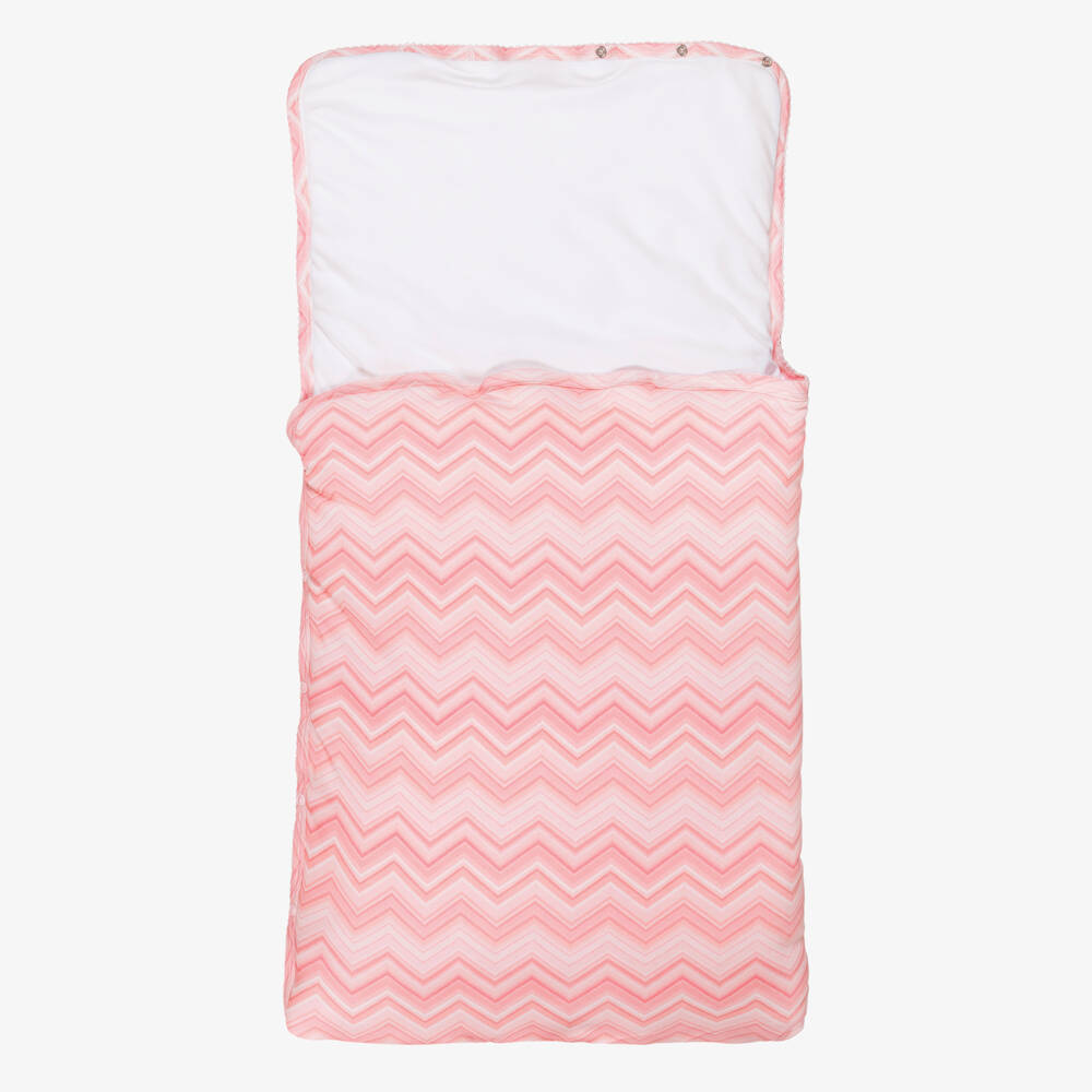 My Little Pie-Pink Zigzag Print Supima Cotton Baby Nest (85cm) | Childrensalon Outlet