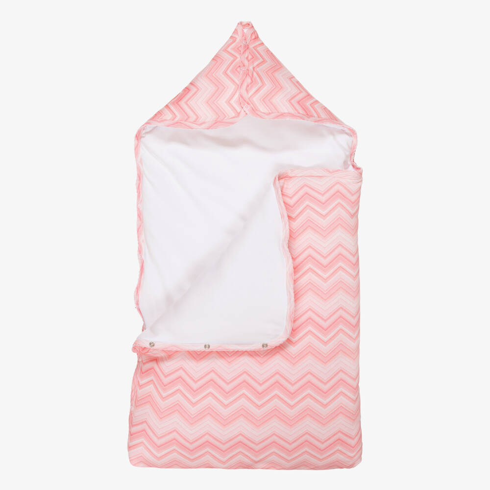 My Little Pie-Pink Zigzag Print Supima Cotton Baby Nest (85cm) | Childrensalon Outlet