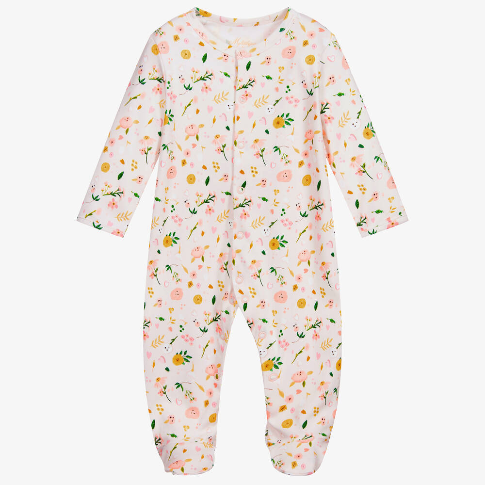 My Little Pie - Supima Cotton Flowers Babygrow | Childrensalon