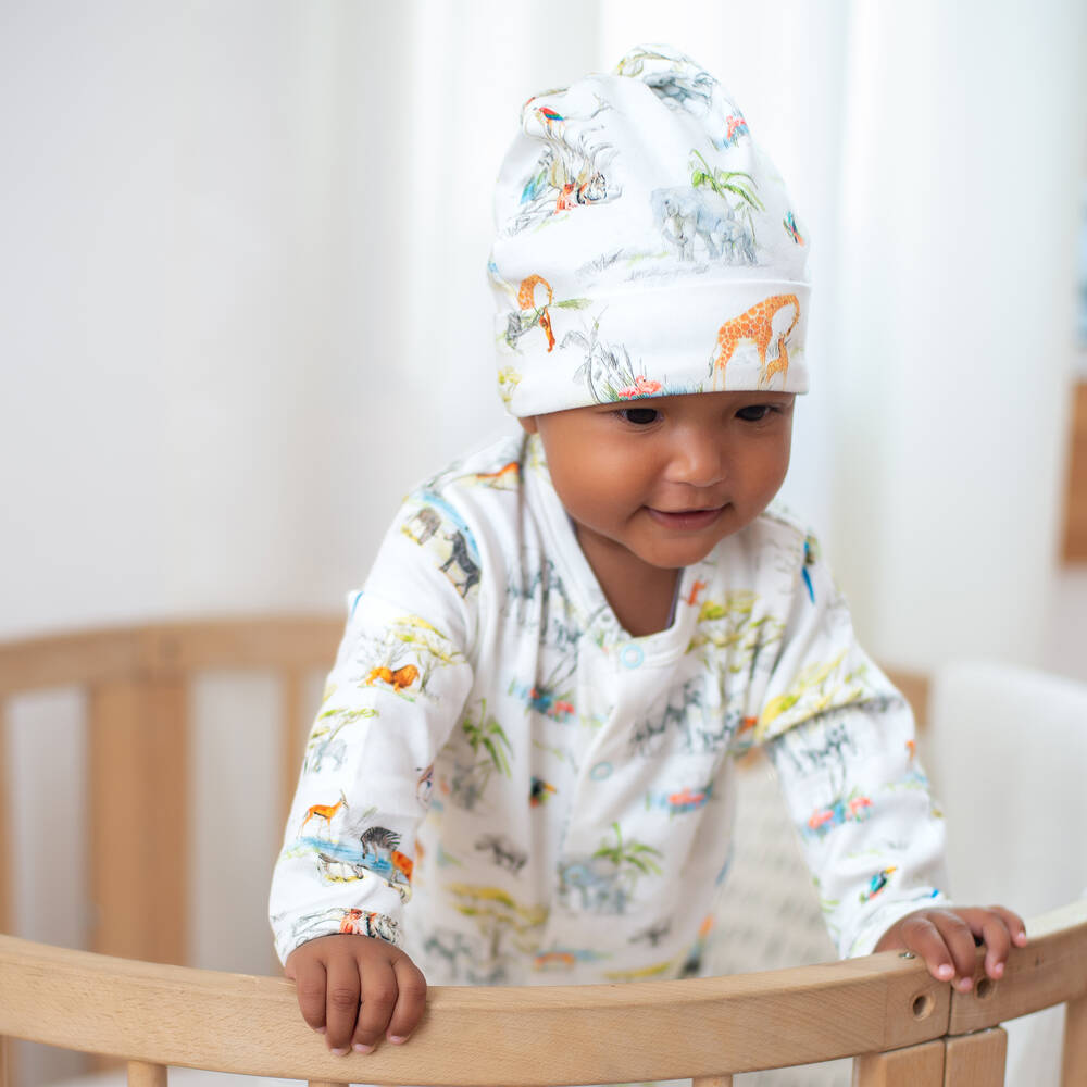 My Little Pie-بيبي غرو قطن سوبيما لون أبيض بطبعة ملونة للأطفال | Childrensalon Outlet