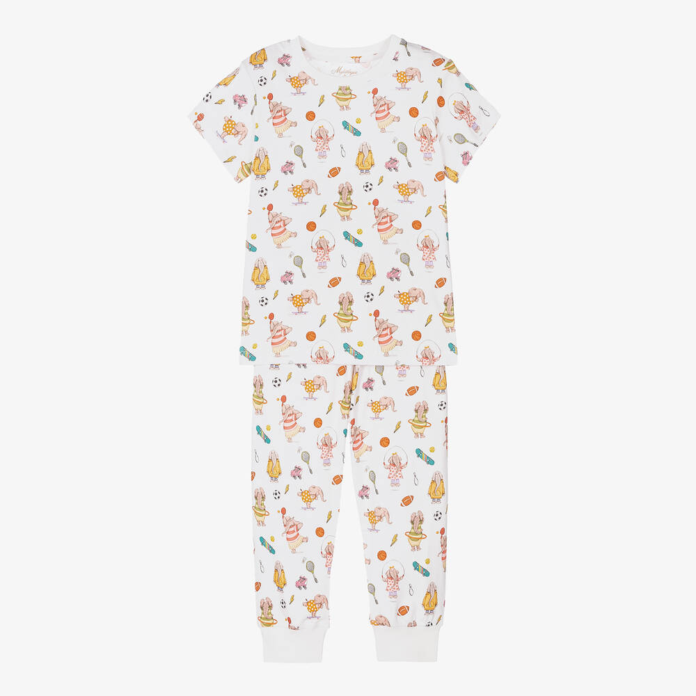 My Little Pie - Длинная белая пижама с акробатами | Childrensalon