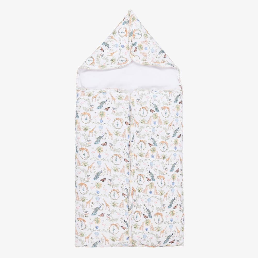 My Little Pie - White Animal Print Baby Nest (85cm) | Childrensalon