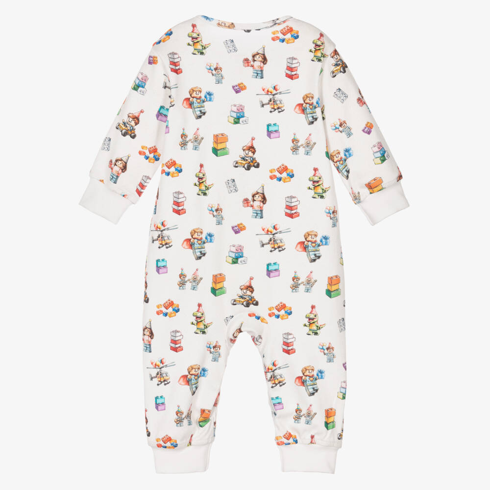 My Little Pie-White Block Party Print Supima Cotton Romper | Childrensalon Outlet