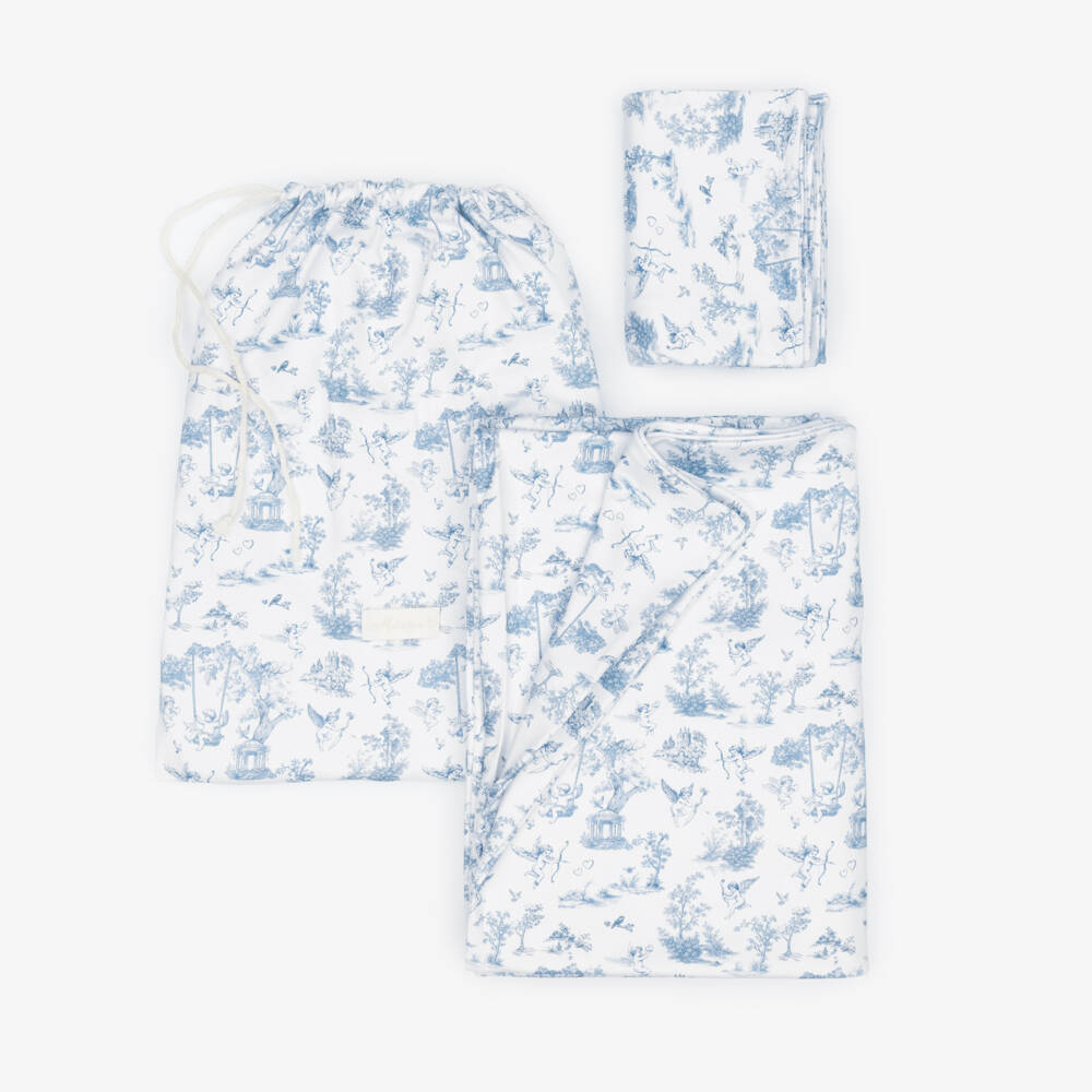 My Little Pie-White & Blue Celestia Supima Cotton Toddler Bed Set | Childrensalon Outlet