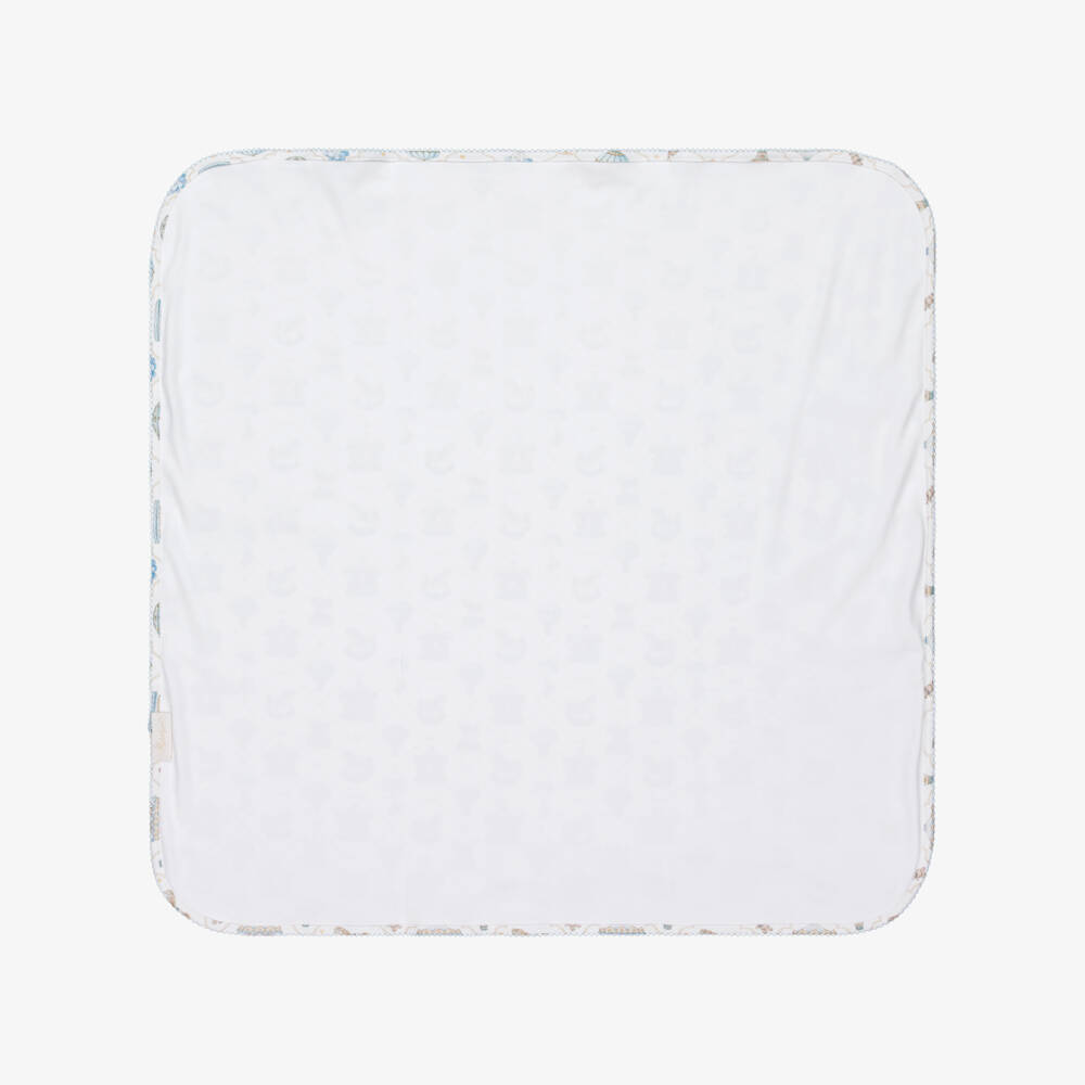 My Little Pie-White & Blue Supima Cotton Coquette Blanket (80cm) | Childrensalon Outlet
