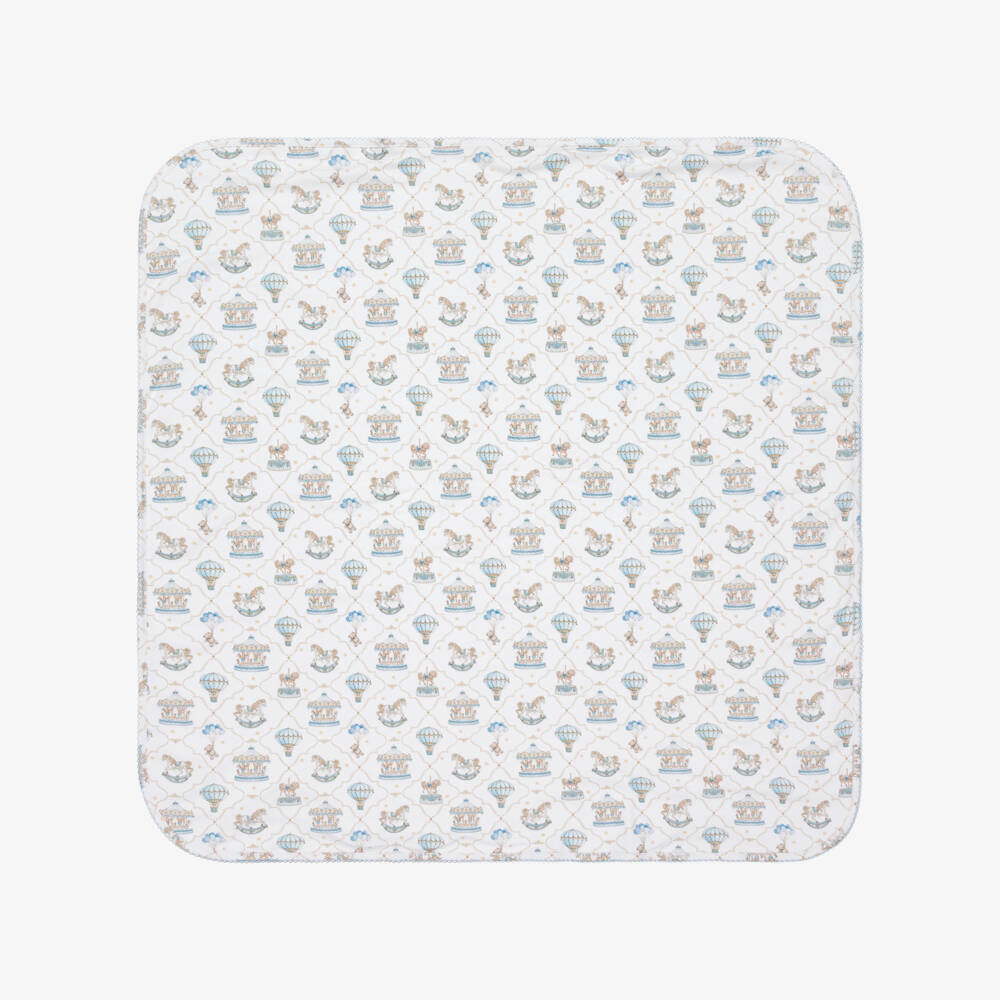 My Little Pie-White & Blue Supima Cotton Coquette Blanket (80cm) | Childrensalon Outlet