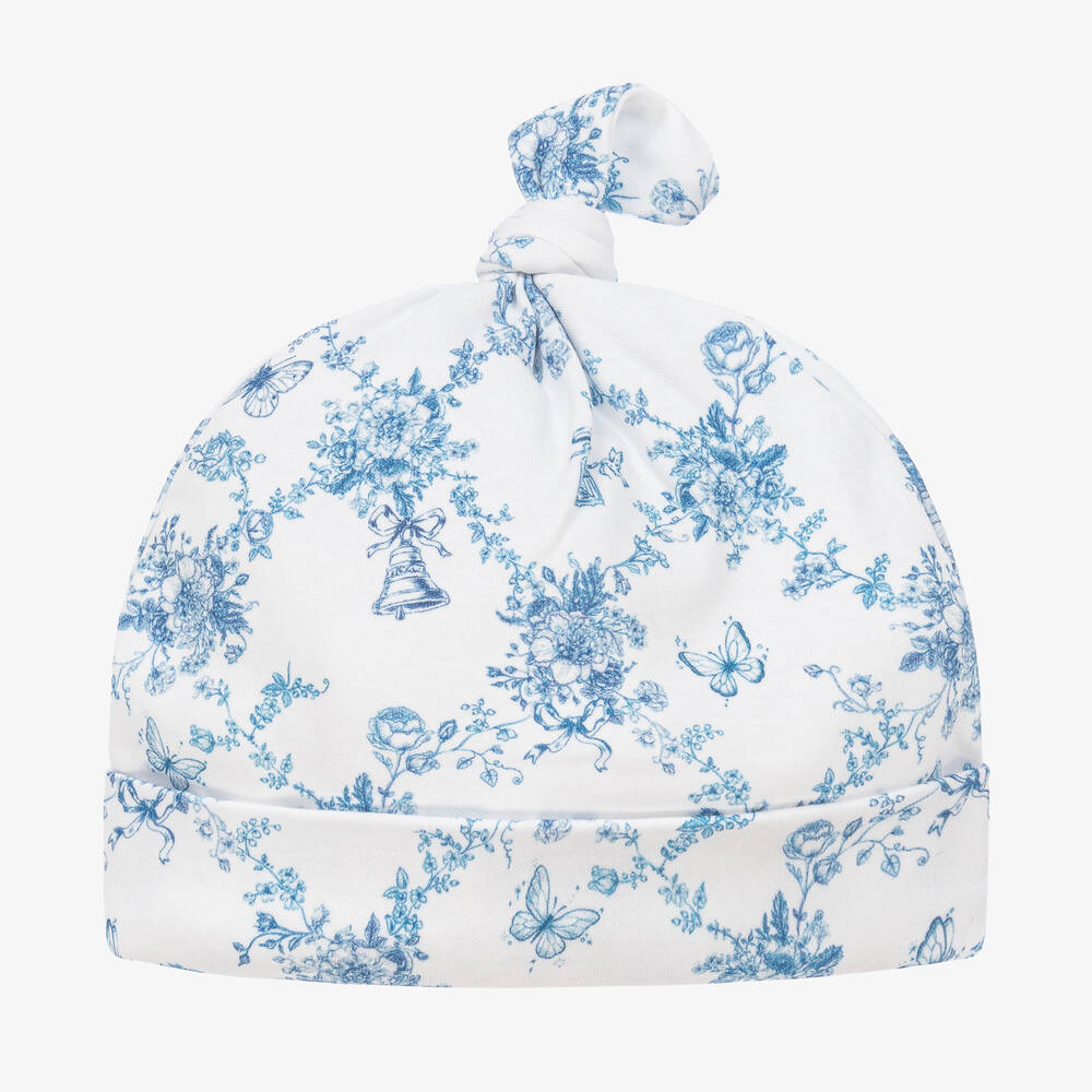 My Little Pie-White & Blue Supima Cotton Florence Hat | Childrensalon Outlet
