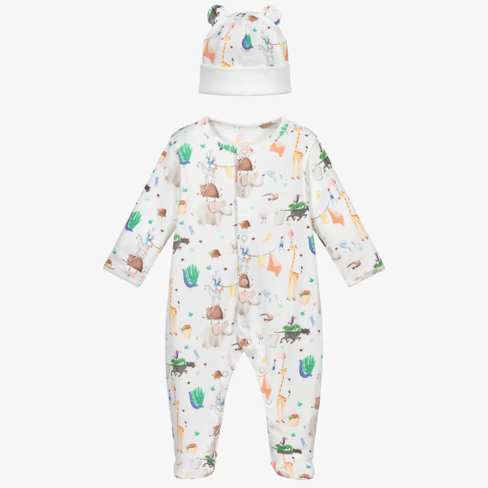 My Little Pie-White Cotton Funny Animals Babysuit Set | Childrensalon Outlet