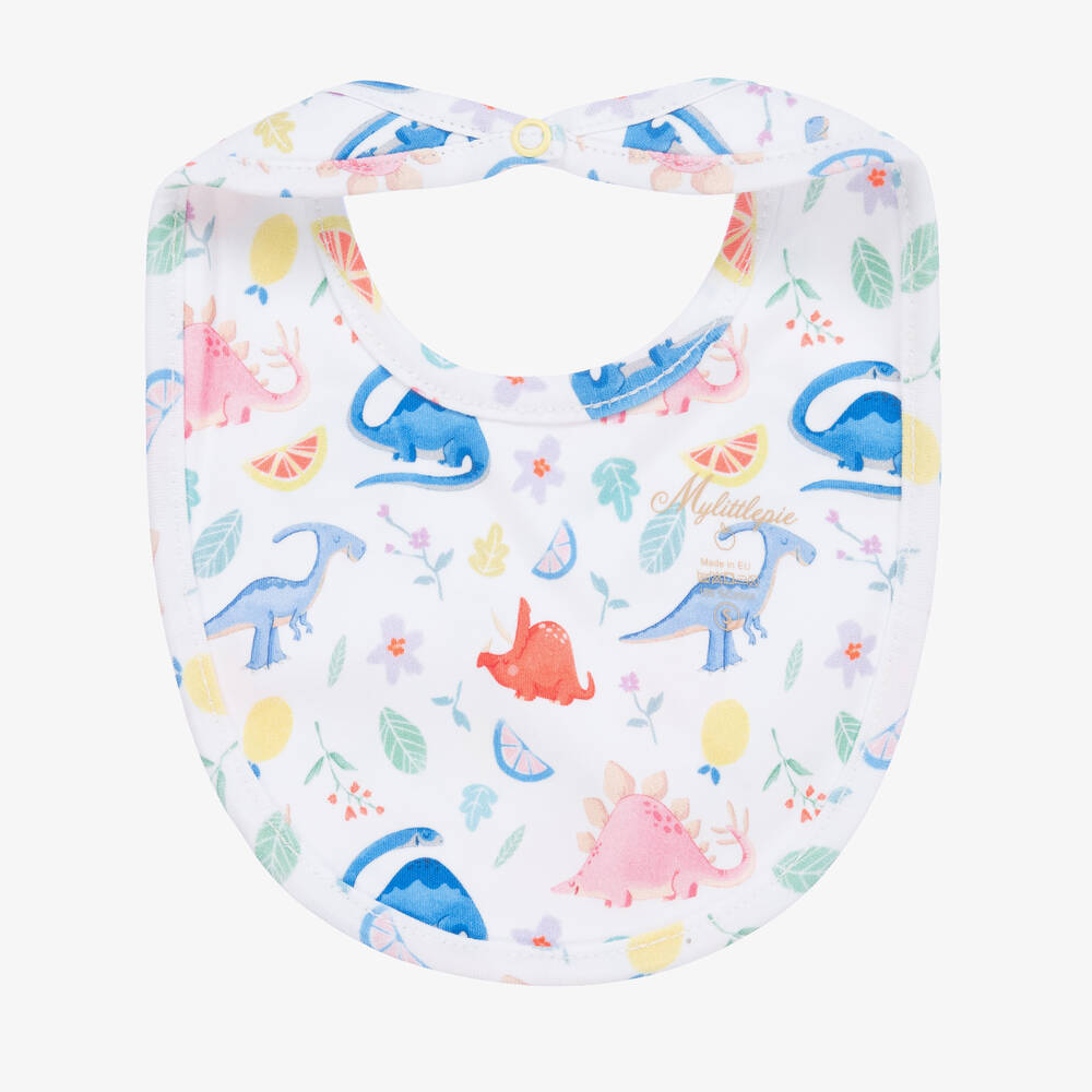 My Little Pie-مريلة قطن سوبيما عضوي لون أبيض للأطفال | Childrensalon Outlet