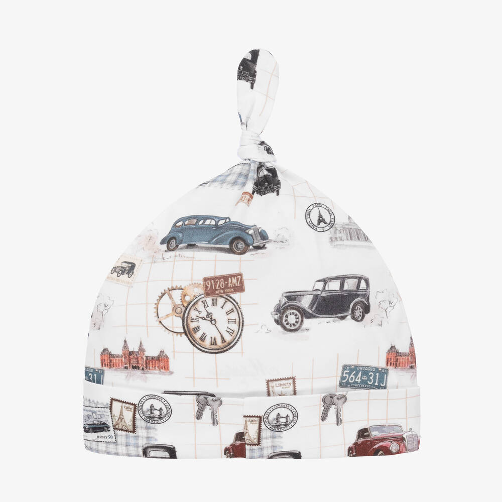 My Little Pie-قبعة قطن سوبيما عضوي لون أبيض للمواليد | Childrensalon Outlet