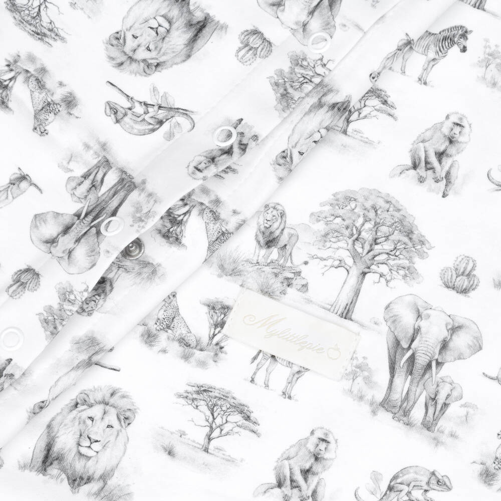 My Little Pie-White & Grey Wild Horizon Supima Cotton Single Bedding Set | Childrensalon Outlet