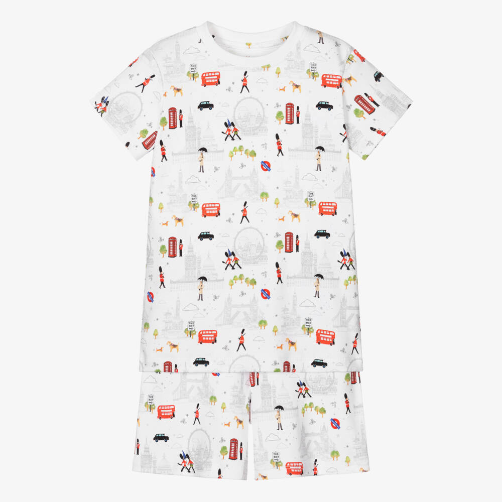 My Little Pie-بيجاما قصيرة بطبعة مدينة بيضاء | Childrensalon Outlet