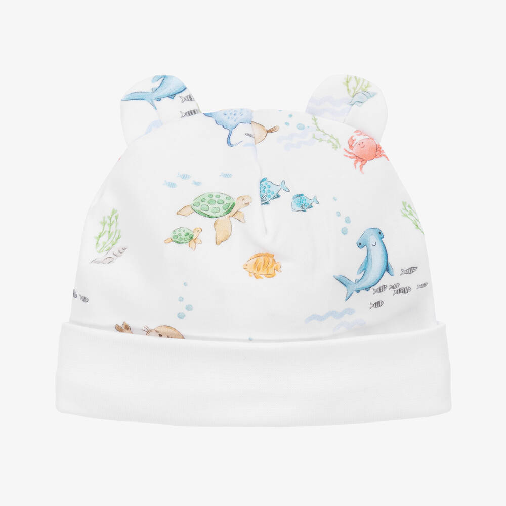 My Little Pie - Белая шапочка из хлопка супима с морскими обитателями | Childrensalon