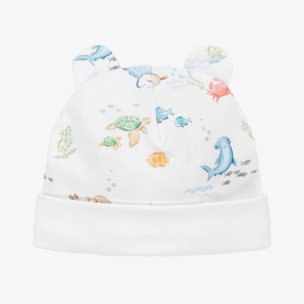 My Little Pie - Bonnet blanc Marine Life Supima  | Childrensalon