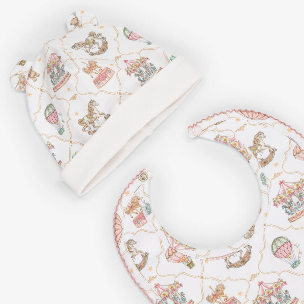 My Little Pie-White & Pink Supima Cotton Coquette Babysuit Set | Childrensalon Outlet