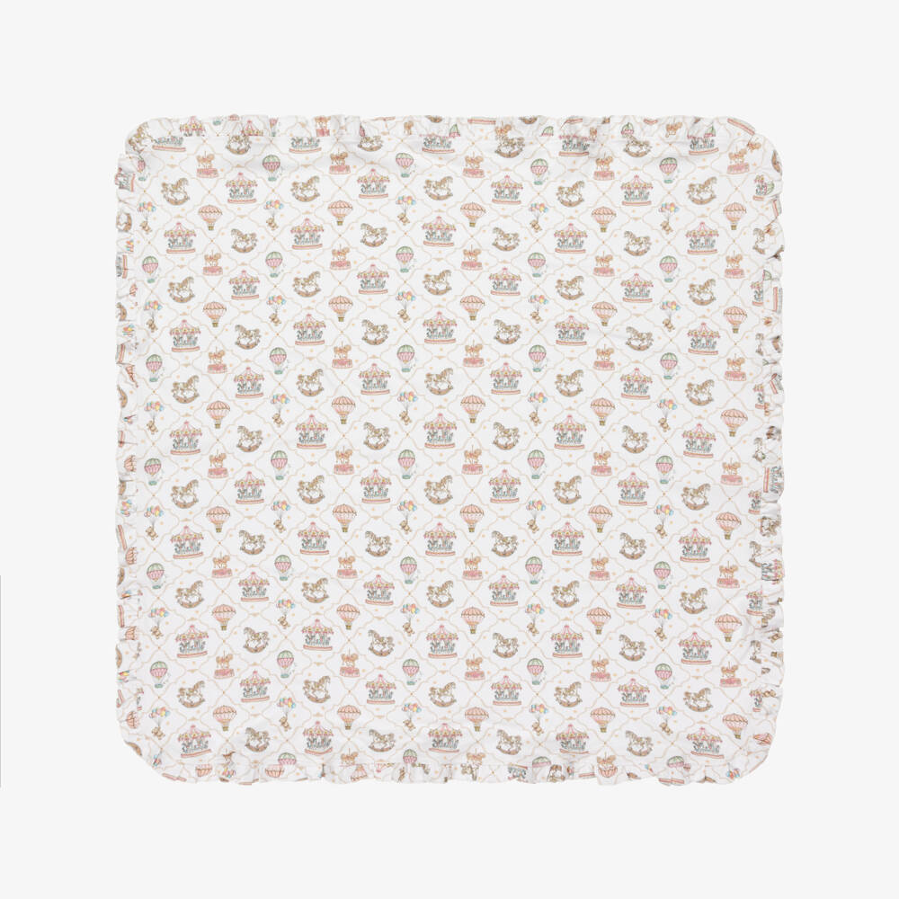 My Little Pie-White & Pink Supima Cotton Coquette Blanket (80cm) | Childrensalon Outlet