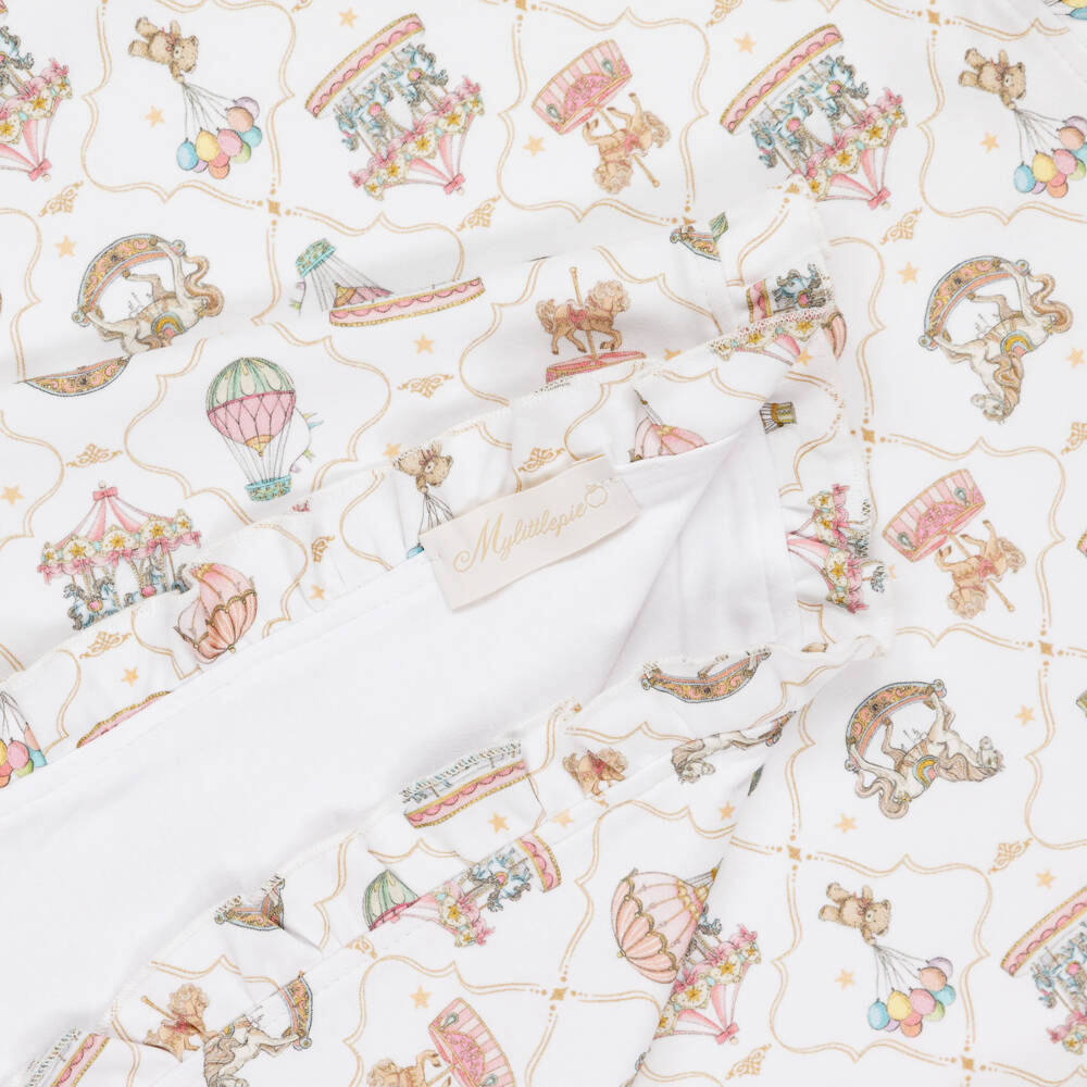 My Little Pie-White & Pink Supima Cotton Coquette Blanket (80cm) | Childrensalon Outlet