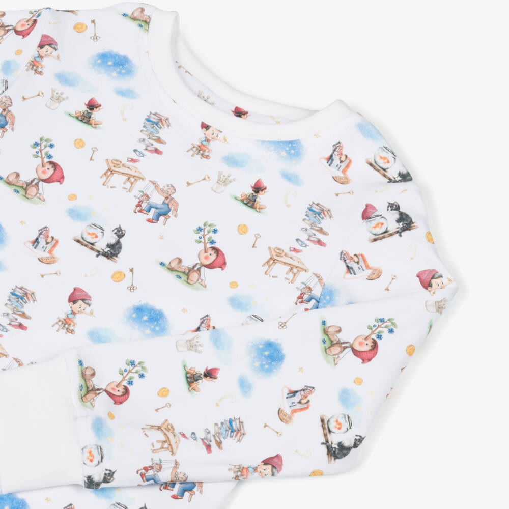 My Little Pie-White Pinocchio Print Pyjama | Childrensalon Outlet
