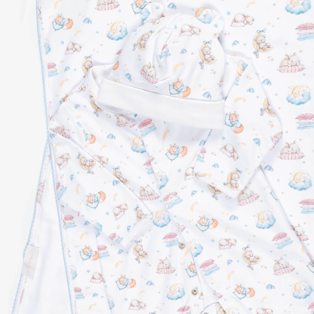 My Little Pie-White Sleep Print Babysuit Set | Childrensalon Outlet