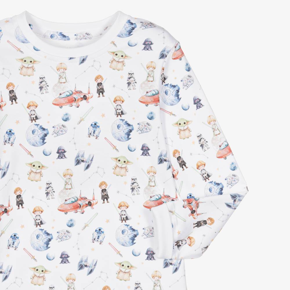 My Little Pie-White Space Heroes Print Supima Cotton Pyjamas | Childrensalon Outlet
