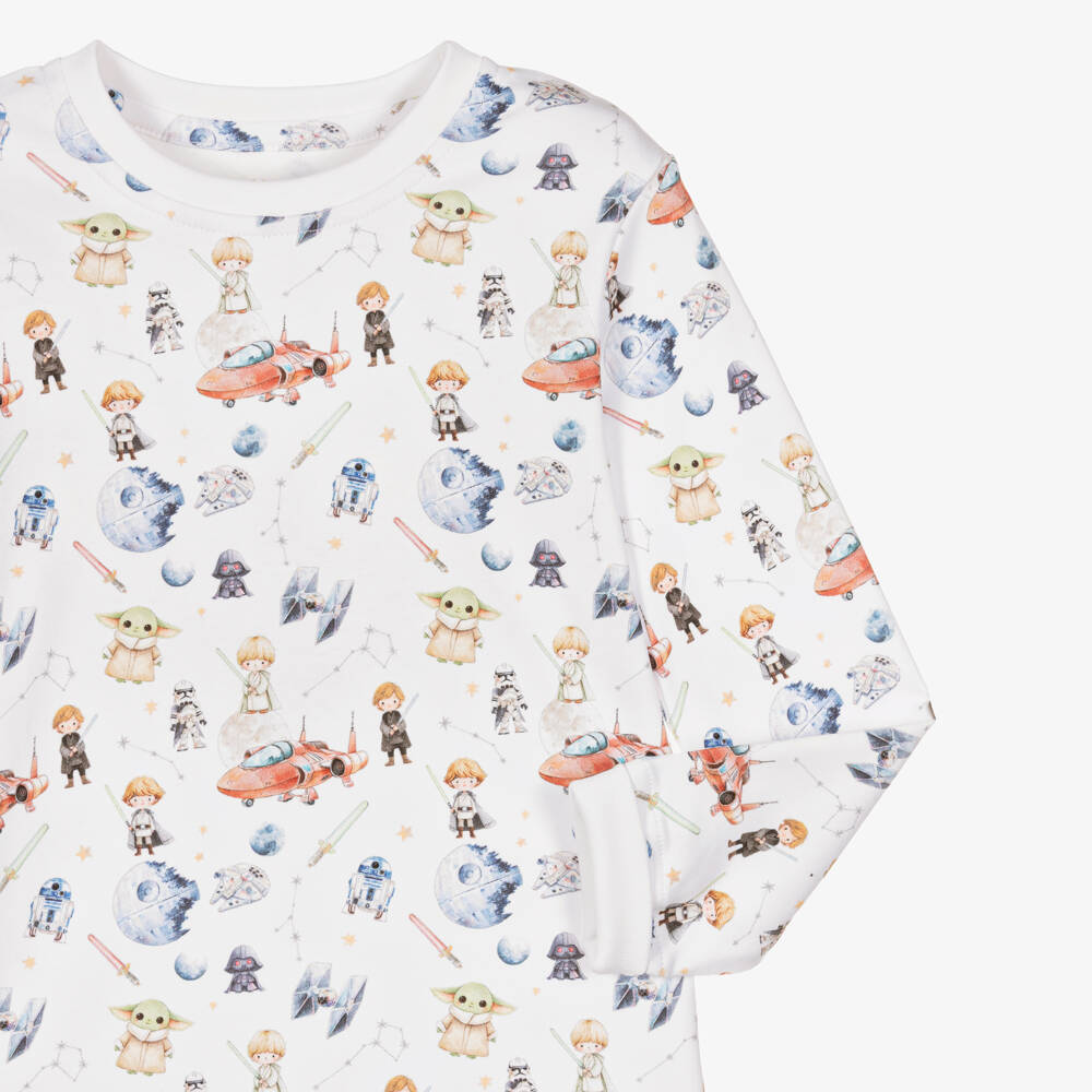My Little Pie-White Space Heroes Print Supima Cotton Pyjamas | Childrensalon Outlet